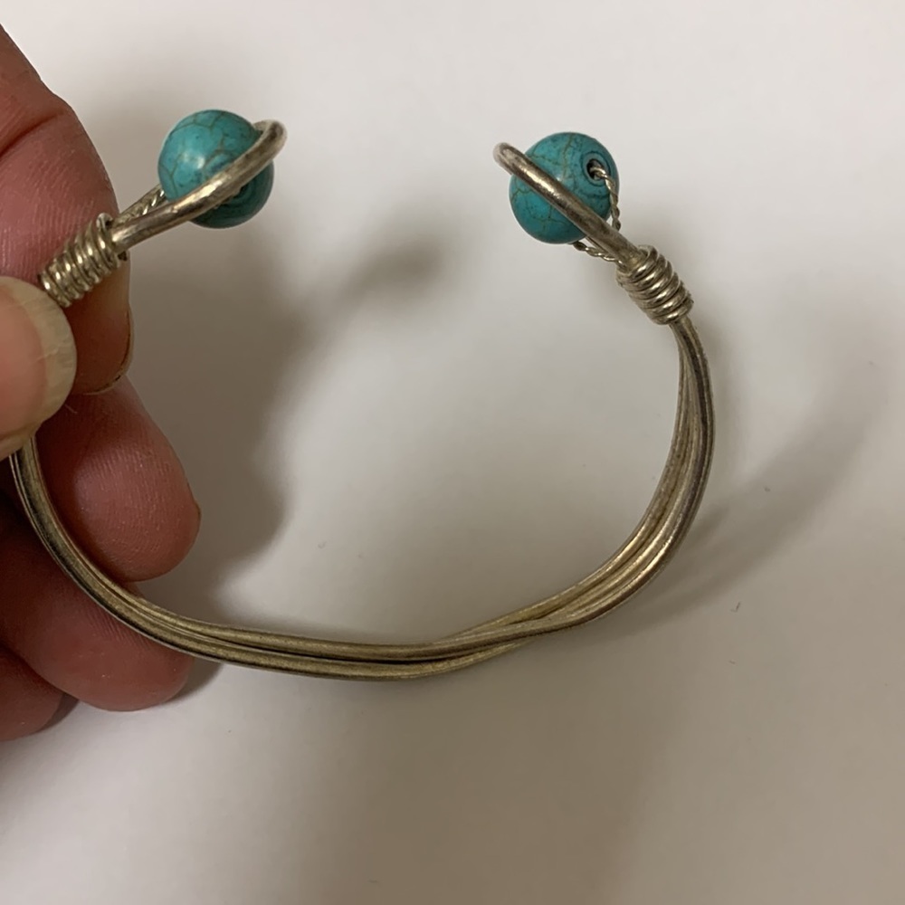 Silver Turquoise Adjustable Bracelet - image 3
